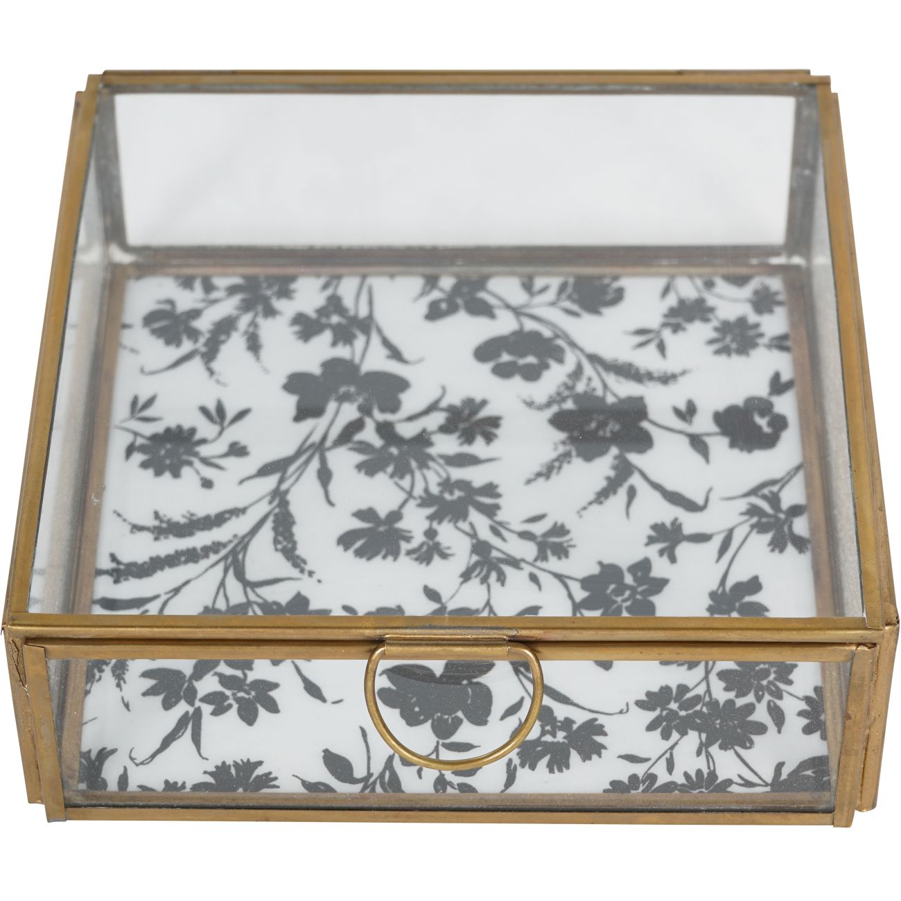 Laura Ashley Gold & Clear Glass Box In Rye | Small